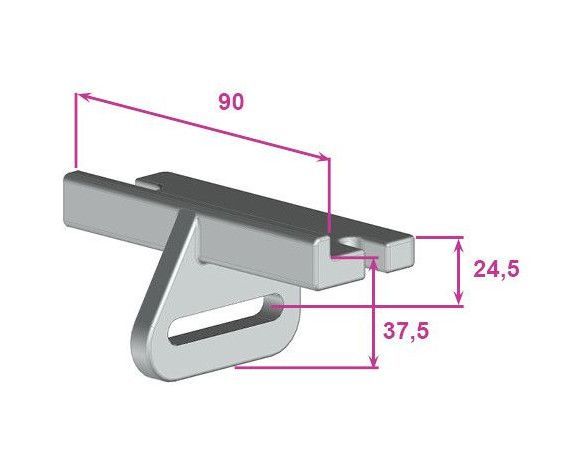 SV12A Pièce support déportée entraxe 75 mm  - 3