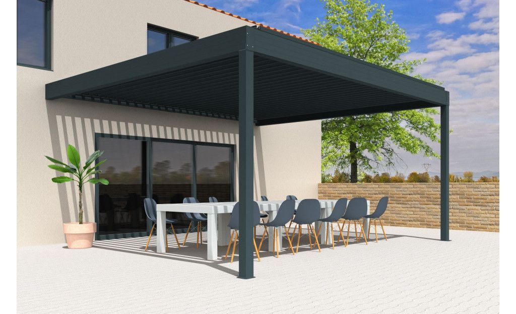 Pergola bioclimatique adossée