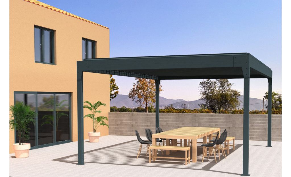 Pergola aluminium bioclimatique Améthyste Ilot *Étape requise