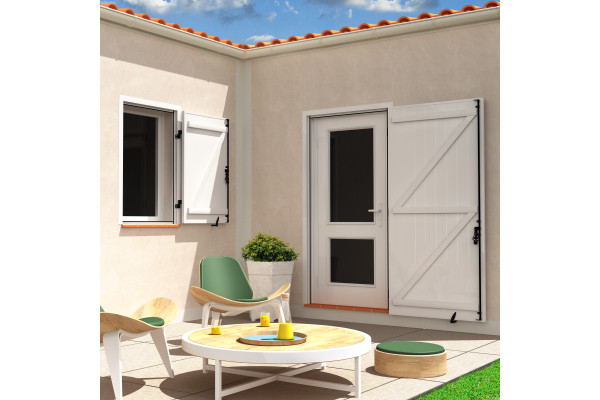 Volet battant un vantail en aluminium RAL 7016 Ouverture droite - Orilon 2