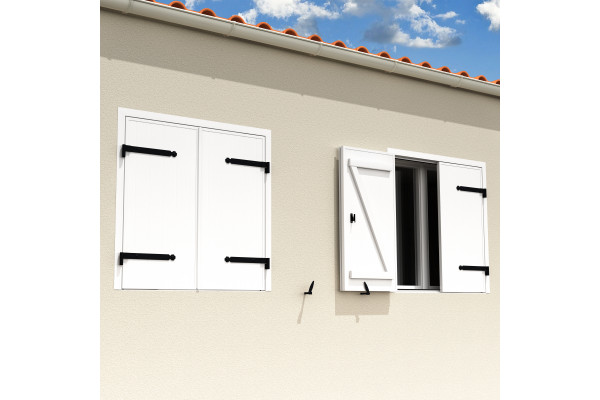 Volet battant deux vantaux en aluminium RAL 6021 - Orilon 2