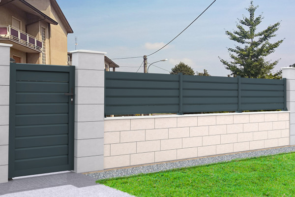 Portillon Ajouré en aluminium - Blanc Satiné - vue intérieur - Orilon 2