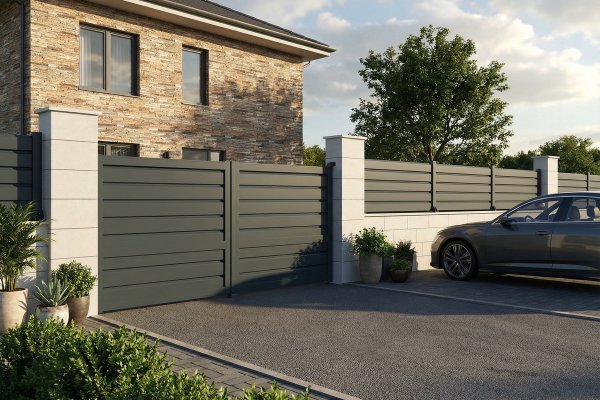 Portail battant brise vue