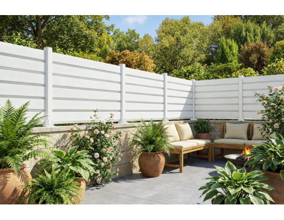 Cloture Brise vue Ajourée - Ral9010 Blanc pur Satiné - ORILON