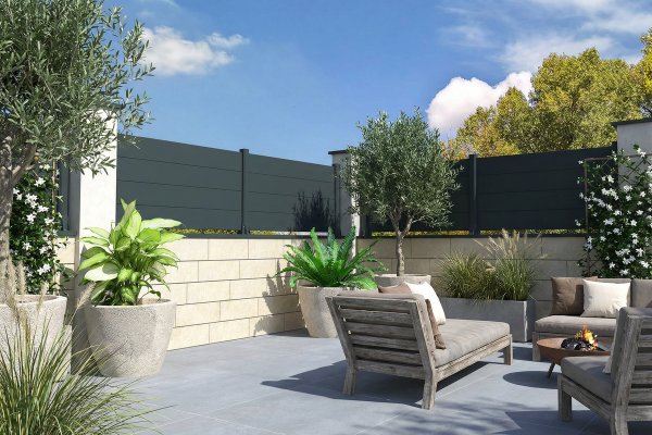 Cloture Ranch Panneau Plein PB06 - Ral7016 Gris Anthracite - ORILON