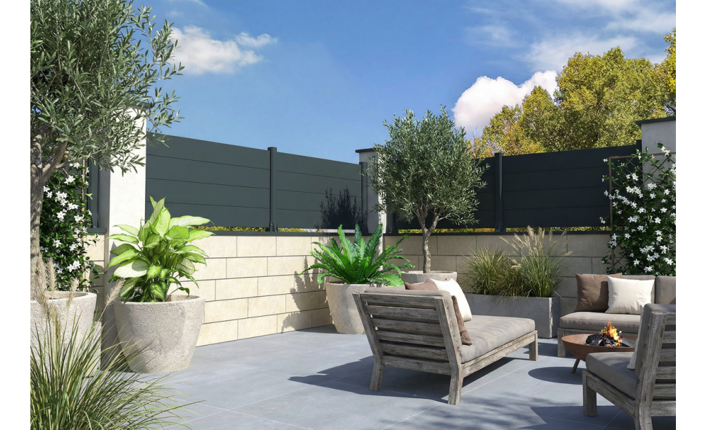 Cloture Ranch Panneau Plein PB06 - Ral7016 Gris Anthracite - ORILON