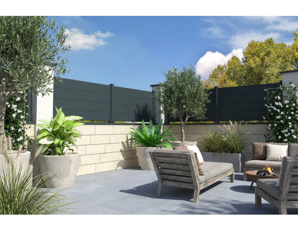 Cloture Ranch Panneau Plein PB06 - Ral7016 Gris Anthracite - ORILON