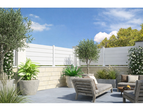 Cloture Ranch Panneau Plein PB06 - Ral9010 Blanc pur Satiné - ORILON