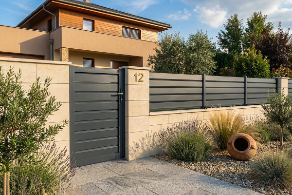 Portillon Ajouré en aluminium - Gris Anthracite - Orilon