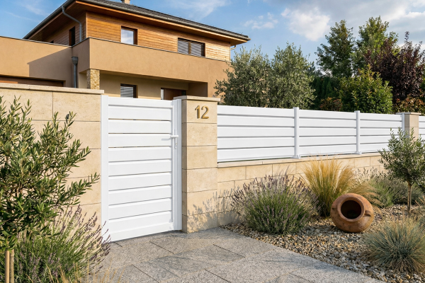 Portillon Ajouré en aluminium - Gris Anthracite - Orilon 2