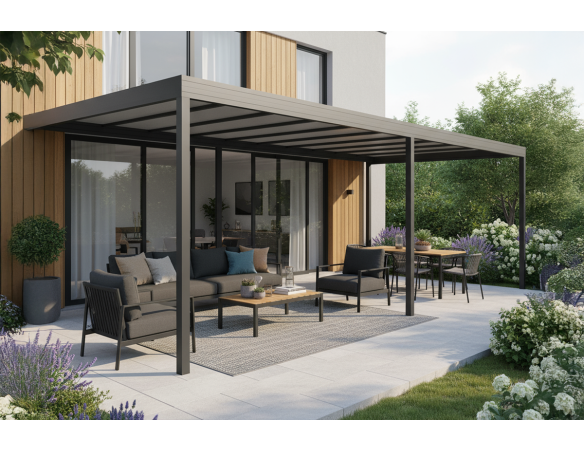Pergola H3 facade 3 poteaux