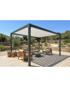 Pergola bioclimatique Jade Motorisée à télécommande bicolore îlot