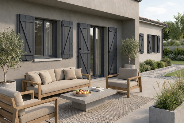 Volet battant deux vantaux en aluminium