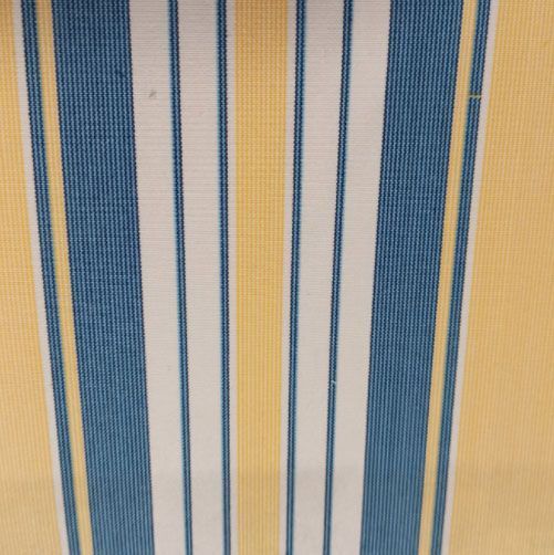 Toile jaune rayée bleu/blanc